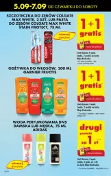 Gazetka promocyjna Biedronka - Od czwartku - Gazetka - ważna od 11.09 do 11.09.2024 - strona 66 - produkty: Woda perfumowana, Fructis, Gra, Perfum, Pasta do zębów, Adidas, Dron, Garnier, Odżywka, Colgate, Woda, Szczoteczka, LG