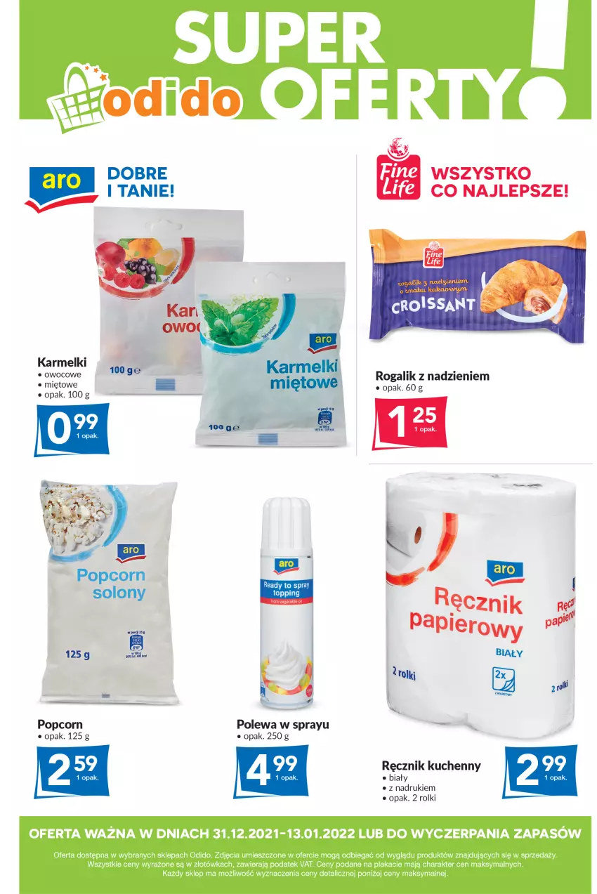 Gazetka promocyjna Odido - SUPER OFERTY! - ważna 31.12.2021 do 13.01.2022 - strona 1 - produkty: Popcorn, Ręcznik, Ręcznik kuchenny, Rogal, Rolki, Top, Vegeta