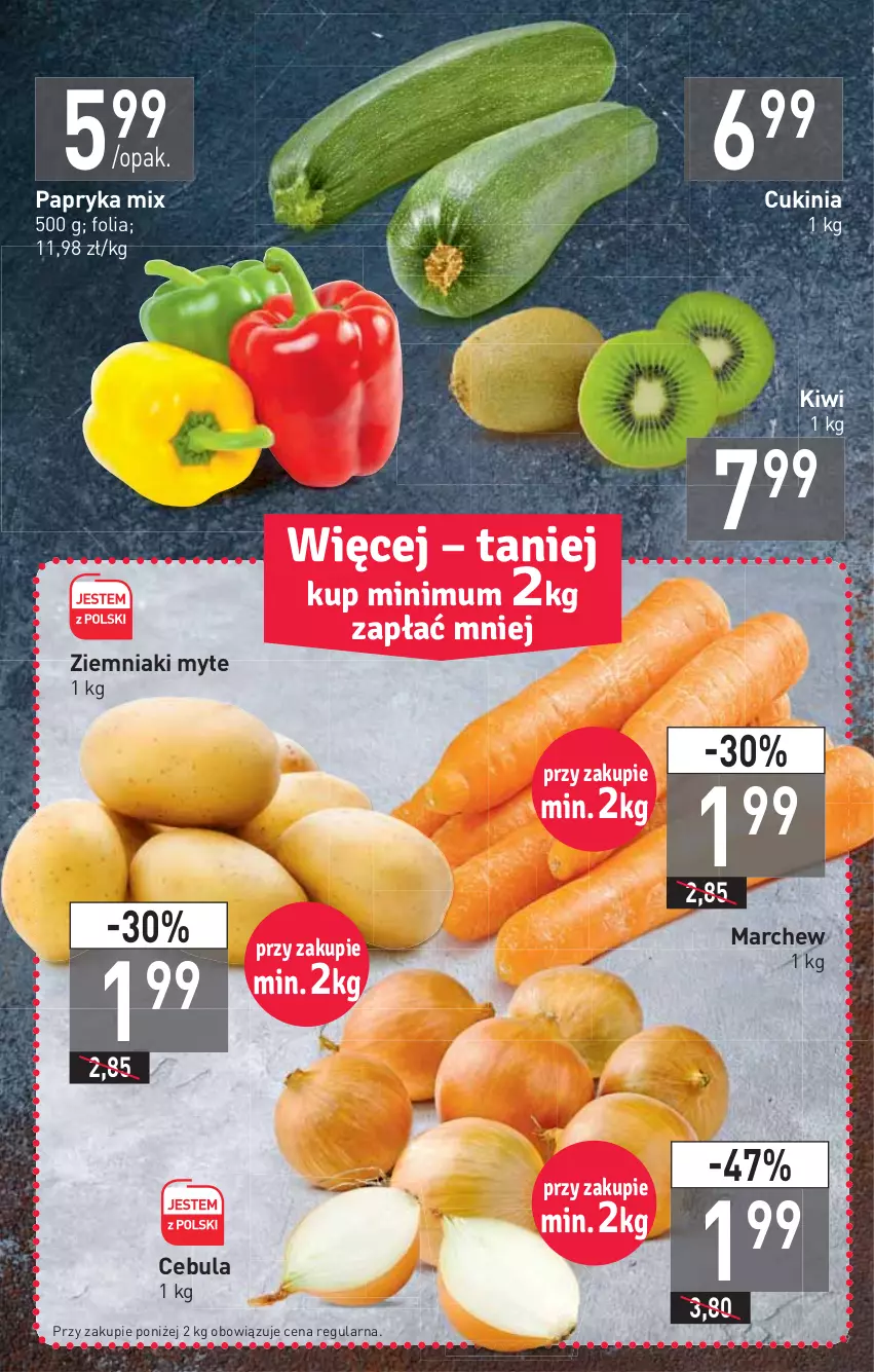 Gazetka promocyjna Stokrotka - Supermarket - ważna 17.02 do 23.02.2022 - strona 9 - produkty: Cebula, Gin, Kiwi, Papryka, Ziemniaki