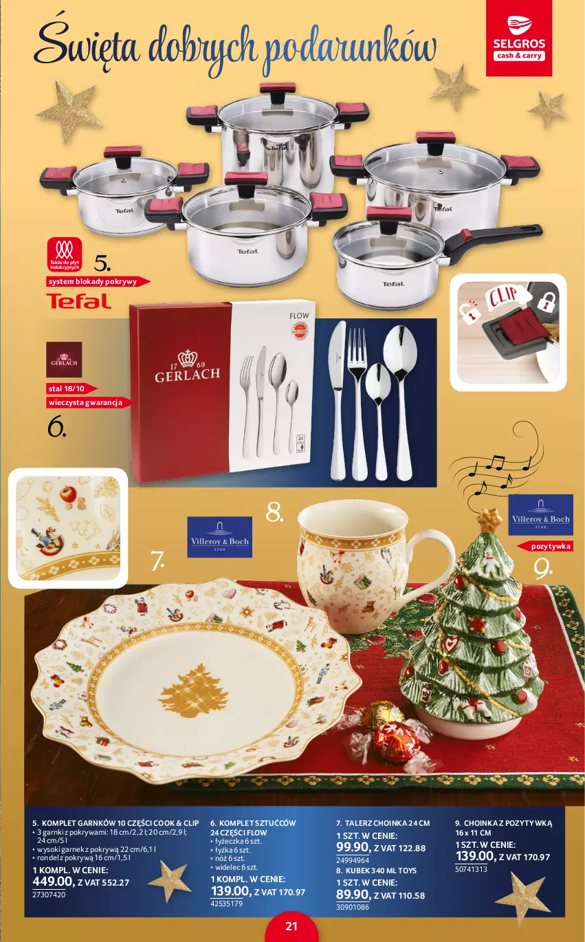 Gazetka promocyjna Selgros - Katalog Prezenty - ważna 17.11 do 30.11.2022 - strona 21 - produkty: Choinka, Garnek, Garnek z pokrywą, Inka, Kubek, Pokrywa, Rondel, Sok, Talerz, Widelec