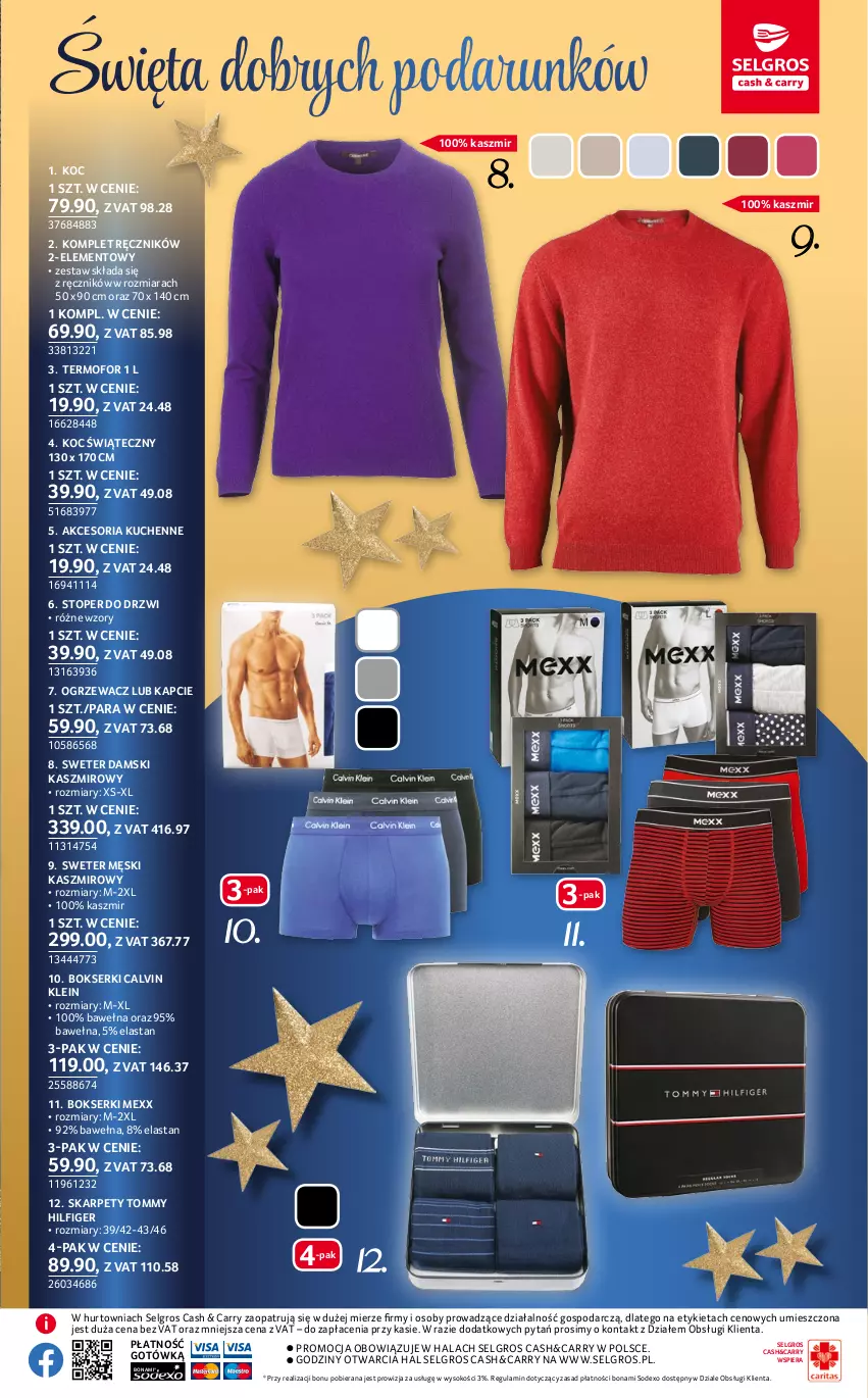 Gazetka promocyjna Selgros - Katalog Prezenty - ważna 17.11 do 30.11.2022 - strona 23 - produkty: Bokserki, Calvin Klein, Drzwi, Kapcie, Karp, Koc, LG, Mexx, Ręcznik, Ser, Sok, Sweter, Top, Wełna