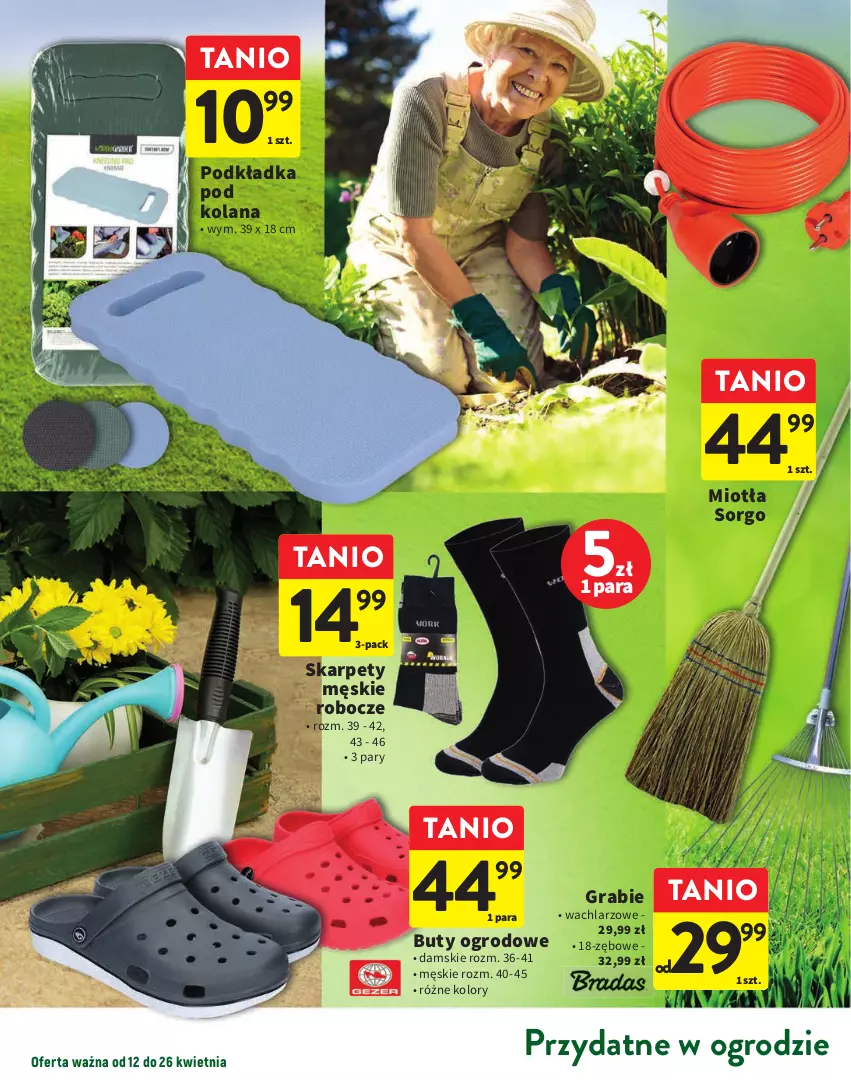 Gazetka promocyjna Intermarche - Gazetka Intermarche - ważna 12.04 do 26.04.2023 - strona 4 - produkty: Buty, Buty ogrodowe, Gra, Karp, LANA, Miotła, Podkład, Podkładka