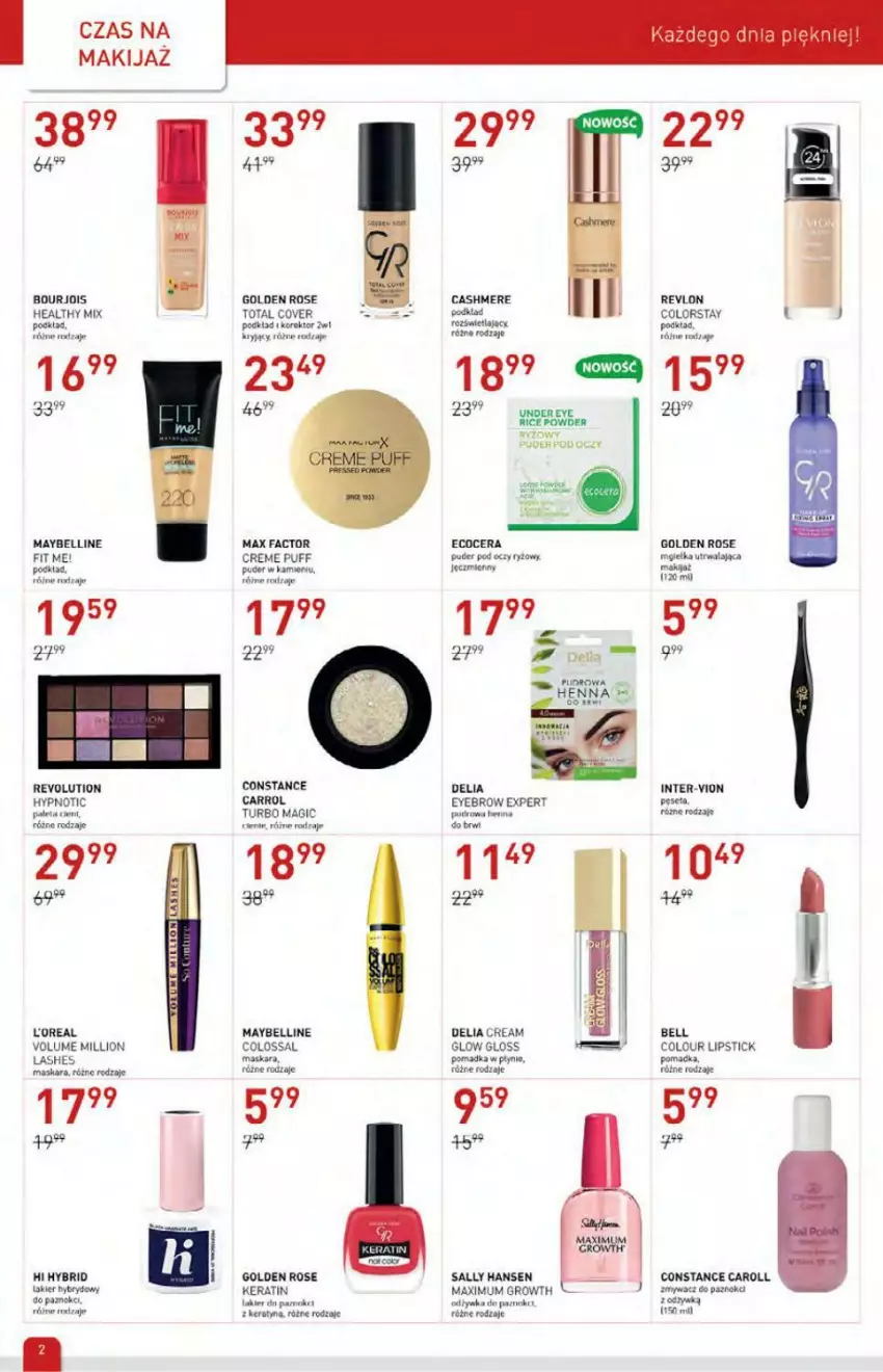 Gazetka promocyjna Drogerie Jawa - ważna 07.09 do 10.10.2021 - strona 2 - produkty: Bell, Bourjois, Fa, Lakier, Lion, Makijaż, Maska, Maskara, Max Factor, Maybelline, Paleta, Pęseta, Puder, Puf, Revlon, Ryż, Sally Hansen, Zmywacz do paznokci