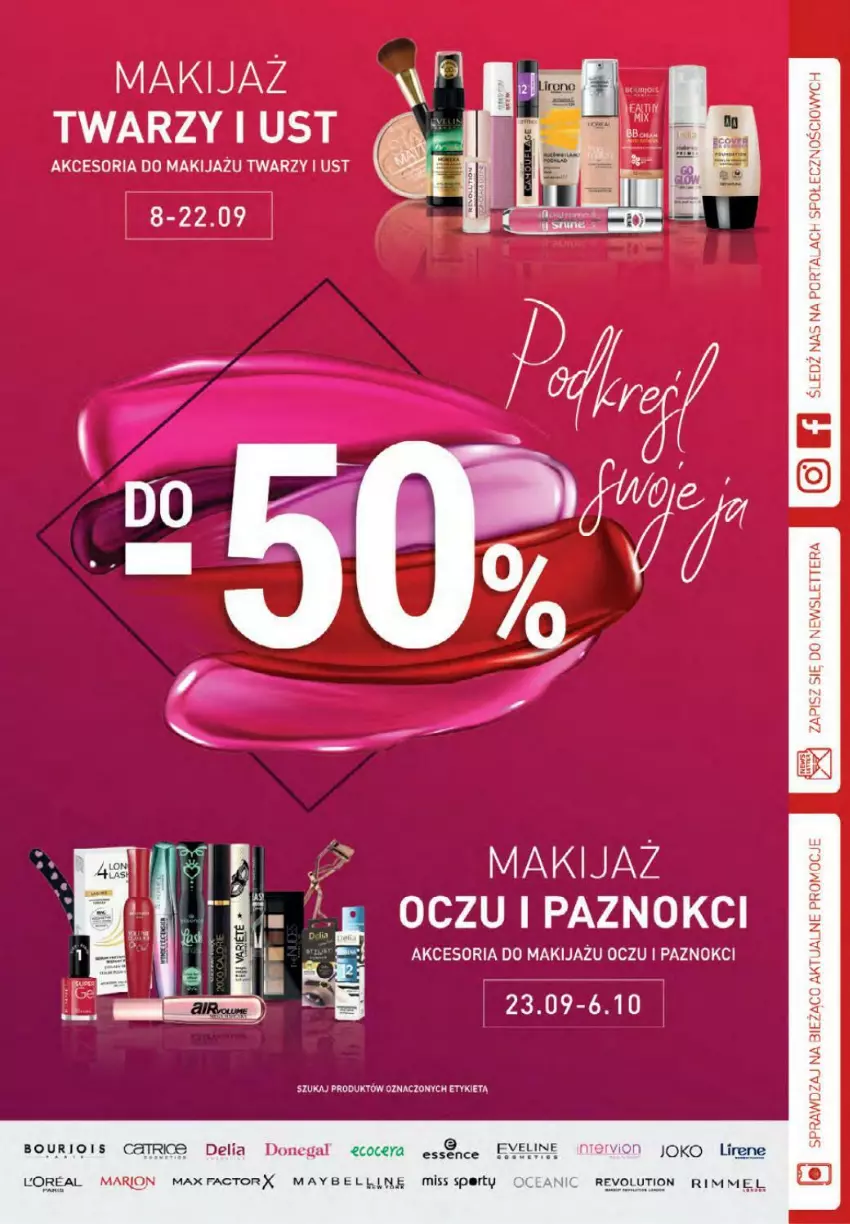 Gazetka promocyjna Drogerie Jawa - ważna 07.09 do 10.10.2021 - strona 3 - produkty: Bell, Eveline, Fa, Lirene, Makijaż, Max Factor, Maybelline, Tera