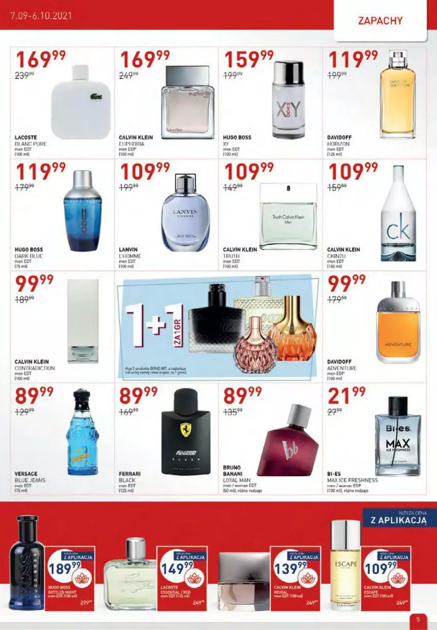 Gazetka promocyjna Drogerie Jawa - ważna 07.09 do 10.10.2021 - strona 5 - produkty: Calvin Klein, Davidoff, Hugo Boss, Lack, Lacoste, Lanvin, Versace