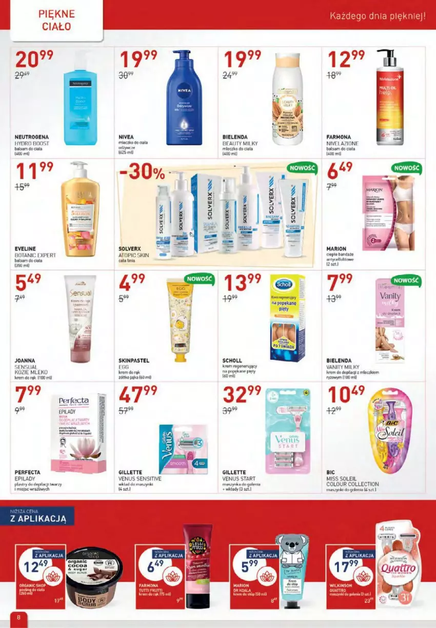 Gazetka promocyjna Drogerie Jawa - ważna 07.09 do 10.10.2021 - strona 8 - produkty: BIC, Bielenda, Eveline, Fa, Gillette, Gillette Venus, Joanna, Krem do depilacji, Krem do rąk, Krem regenerujący, Mleko, Neutrogena, Nivea, Perfecta, Plastry do depilacji, Scholl, Top, Venus