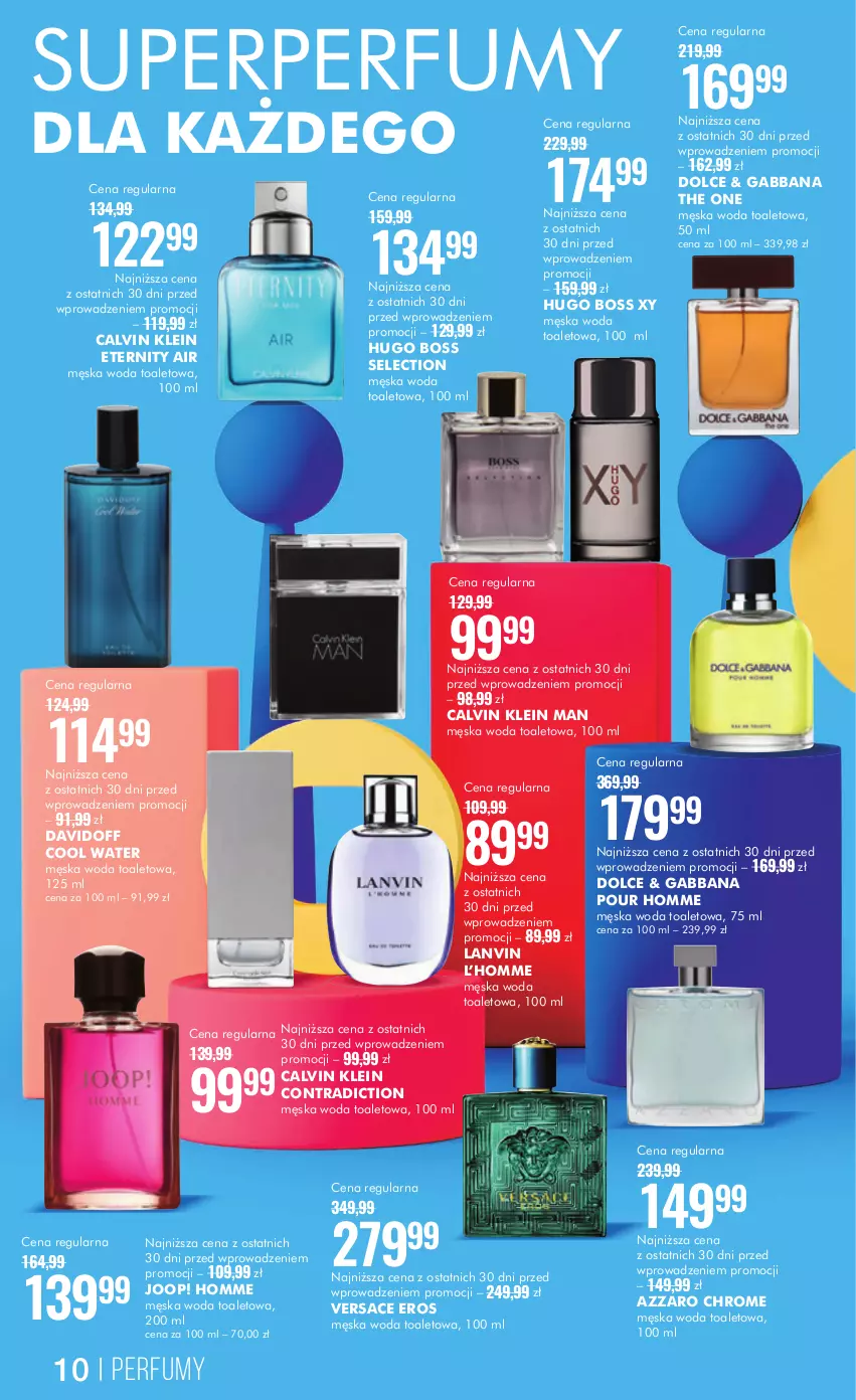 Gazetka promocyjna Super Pharm - Gazetka - ważna 28.09 do 11.10.2023 - strona 10 - produkty: Azzaro, Calvin Klein, Davidoff, Hugo Boss, JOOP!, Lanvin, Perfum, The ONE, Versace, Woda, Woda toaletowa