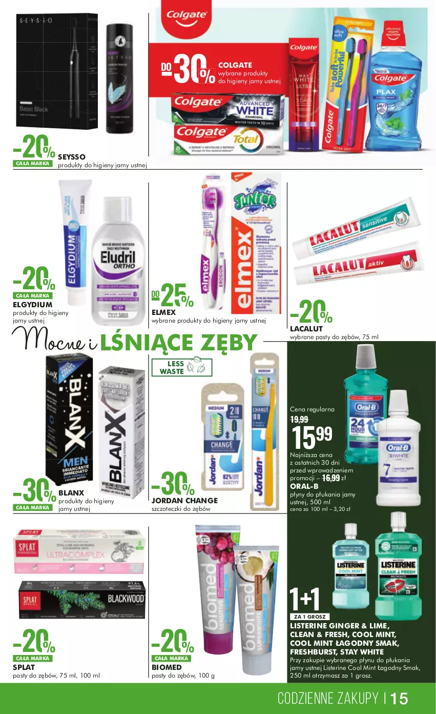 Gazetka promocyjna Super Pharm - Gazetka - ważna 28.09 do 11.10.2023 - strona 15 - produkty: Colgate, Elgydium, Elmex, Gin, Lacalut, LG, Listerine, Seysso