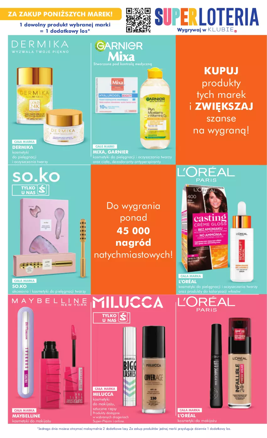 Gazetka promocyjna Super Pharm - Gazetka - ważna 28.09 do 11.10.2023 - strona 21 - produkty: Antyperspirant, Bell, Dermika, Dezodorant, Garnier, Gra, Gry, Kosmetyki do pielęgnacji, L’Oréal, Makijaż, Maybelline, Mixa, Sztuczne rzęsy