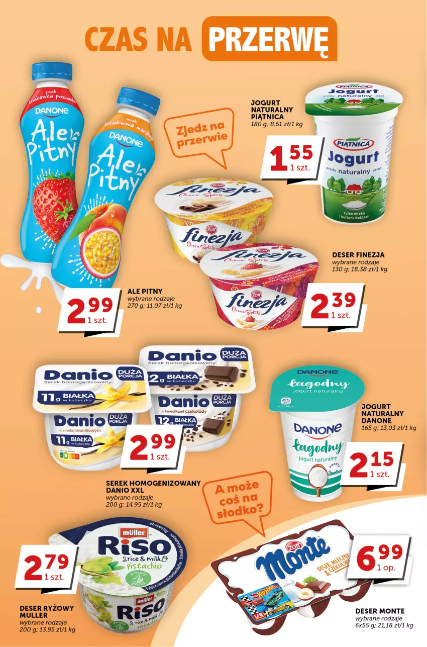 Gazetka promocyjna Groszek - ważna 04.05 do 16.05.2023 - strona 6 - produkty: Danio, Danone, Deser, Jogurt, Jogurt naturalny, Monte, Piątnica, Ryż, Ser, Serek, Serek homogenizowany