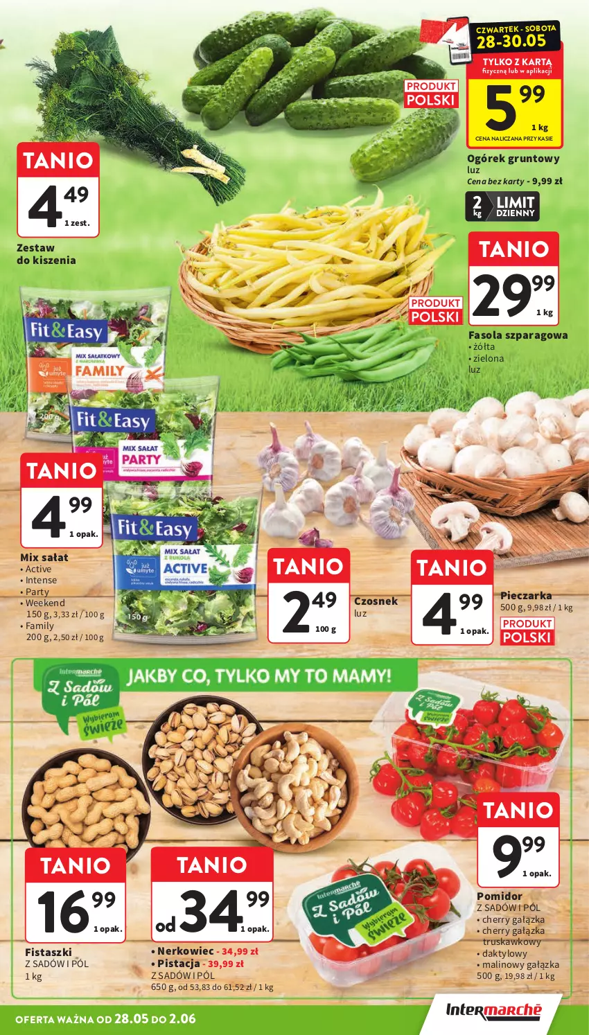Gazetka promocyjna Intermarche - Gazetka Intermarche - ważna 28.05 do 02.06.2026 - strona 17 - produkty: Czosnek, Fa, Fasola, Fasola szparagowa, Grunt, Ogórek, Piec, Pieczarka, Sałat