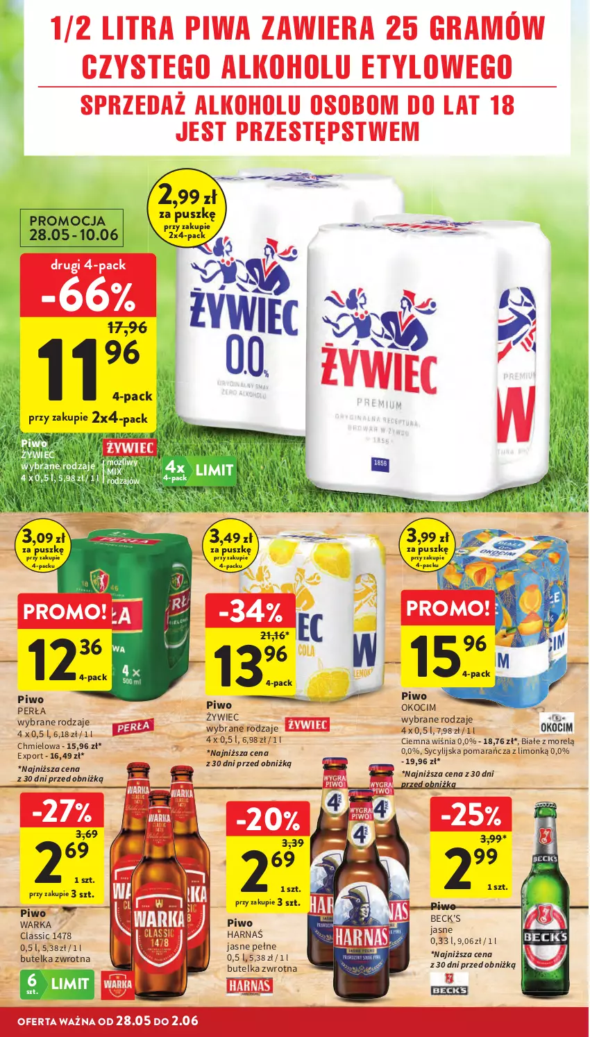 Gazetka promocyjna Intermarche - Gazetka Intermarche - ważna 28.05 do 02.06.2026 - strona 20 - produkty: Gra, Harnaś, Koc, Okocim, Perła, Piwa, Piwo, Por, Warka