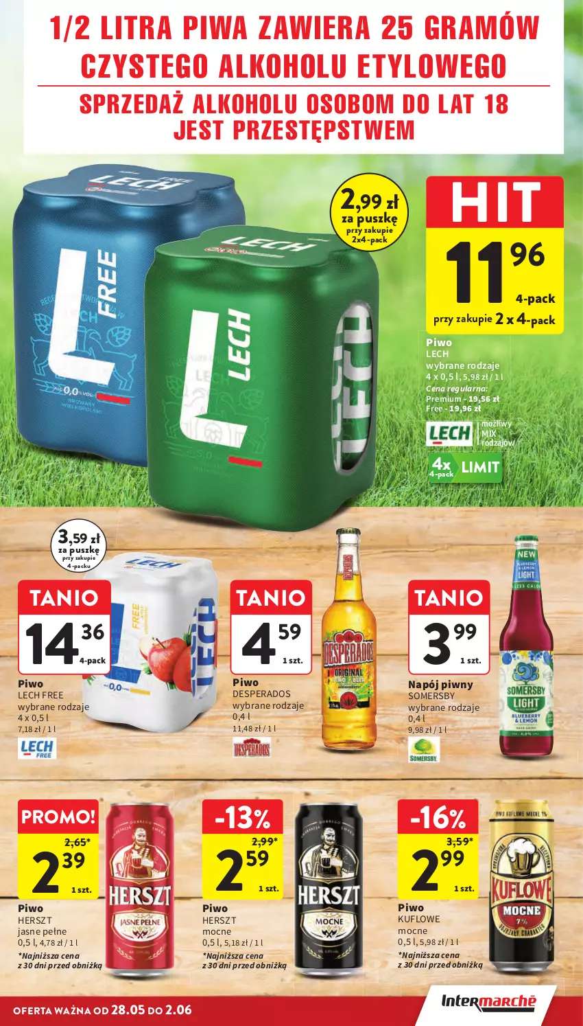 Gazetka promocyjna Intermarche - Gazetka Intermarche - ważna 28.05 do 02.06.2026 - strona 21 - produkty: Desperados, Gra, Napój, Piwa, Piwo, Somersby