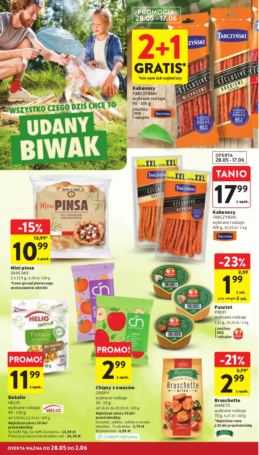Gazetka promocyjna Intermarche - Gazetka Intermarche - ważna 28.05 do 02.06.2026 - strona 28 - produkty: Bruschette, Chipsy, Figi, Gra, Helio, Kabanos, Pasztet, Pistacje, Tarczyński