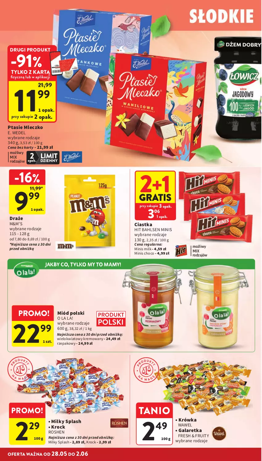Gazetka promocyjna Intermarche - Gazetka Intermarche - ważna 28.05 do 02.06.2026 - strona 38 - produkty: Ciastka, E. Wedel, Gala, Galaretka, Gra, Miód, Mleczko, Ptasie mleczko, Wawel