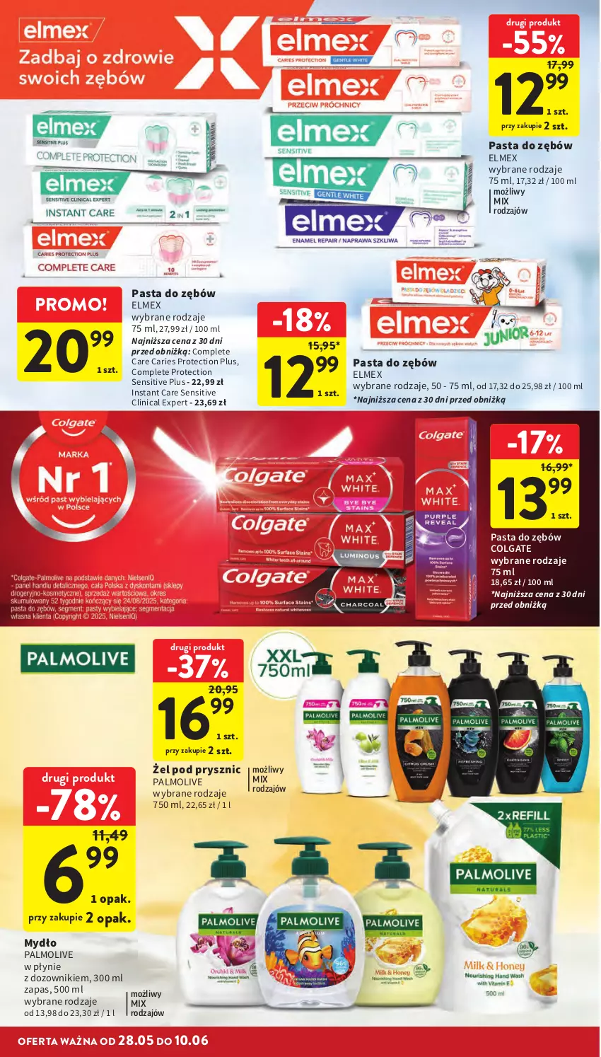 Gazetka promocyjna Intermarche - Gazetka Intermarche - ważna 28.05 do 02.06.2026 - strona 44 - produkty: Clin, Colgate, Dozownik, Elmex, LG, Mydło, Palmolive, Pasta do zębów