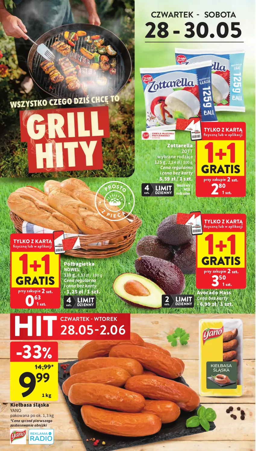 Gazetka promocyjna Intermarche - Gazetka Intermarche - ważna 28.05 do 02.06.2026 - strona 6 - produkty: Avocado, Bagietka, Gra, Kiełbasa, Kiełbasa śląska, Półbagietka, Zott, Zottarella