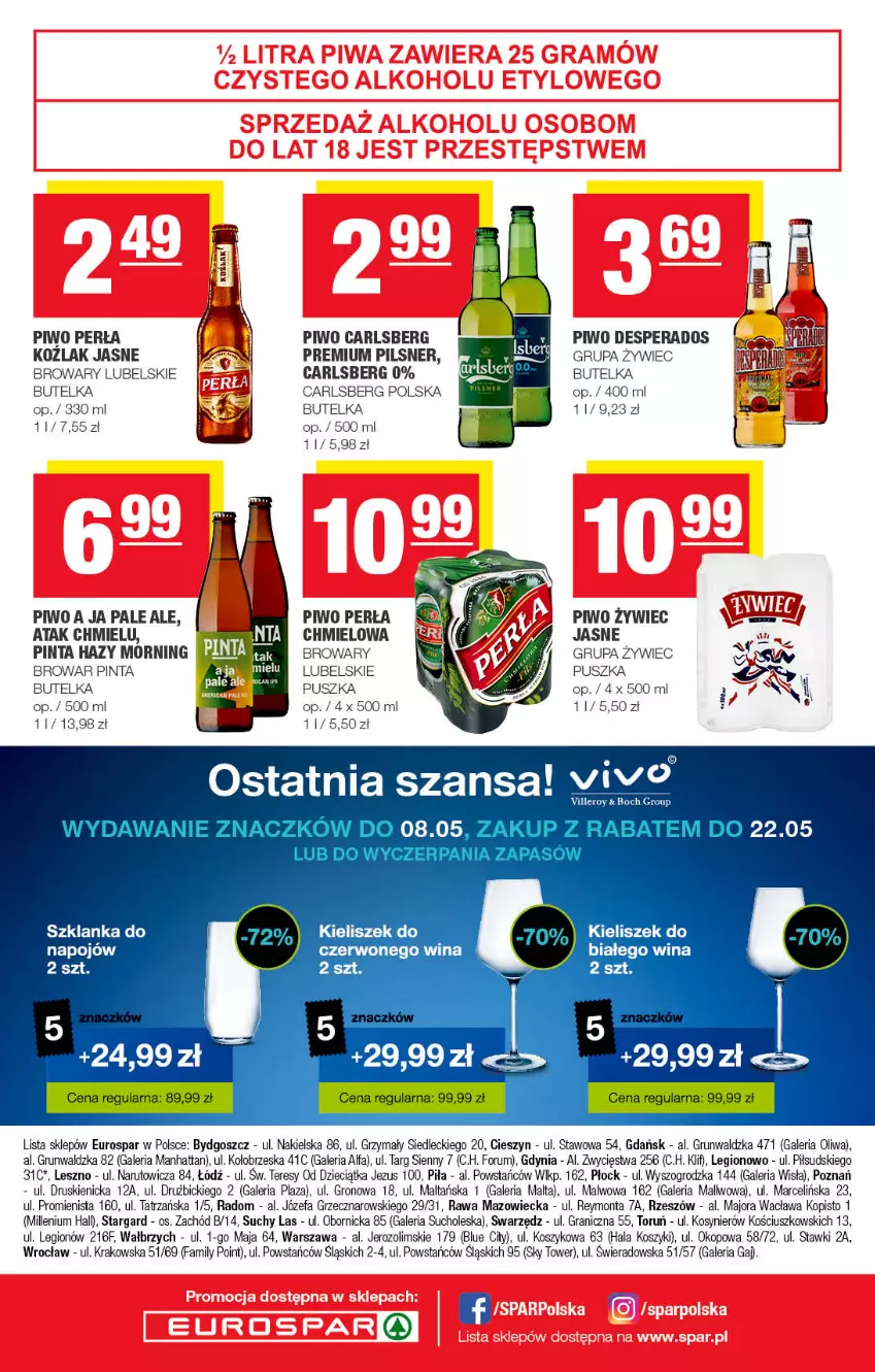 Gazetka promocyjna Spar - EuroSpar - ważna 01.05 do 11.05.2022 - strona 16 - produkty: BIC, Carlsberg, Desperados, Dzieci, Fa, Gra, Kieliszek, Kosz, Perła, Piwo, Rum