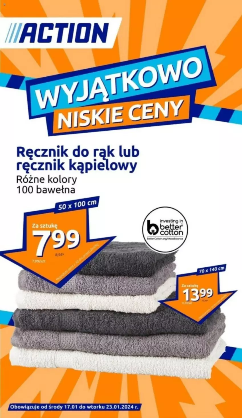 Gazetka promocyjna  - ważna 24.01 do 30.01.2024 - strona 1 - produkty: Ręcznik, Ręcznik kąpielowy, Wełna