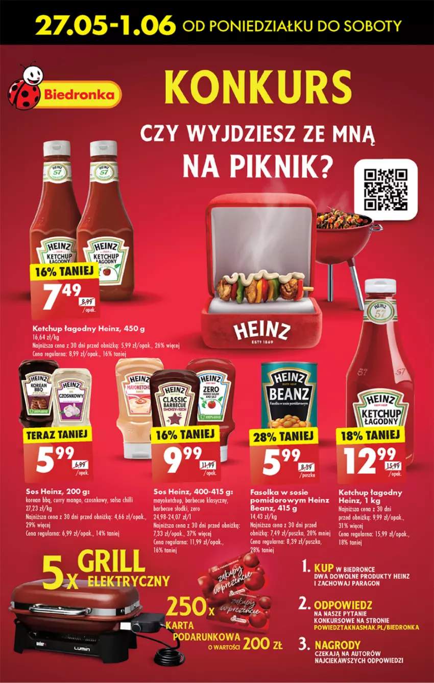 Gazetka promocyjna Biedronka - Od poniedzialku - ważna 27.05 do 01.06.2024 - strona 37 - produkty: Dron, Fa, Heinz, Ketchup, Mango, Por, Salsa, Sos