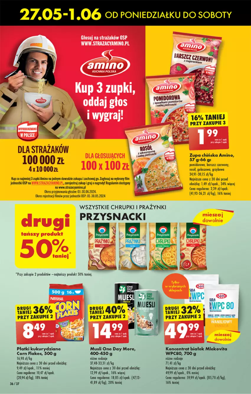 Gazetka promocyjna Biedronka - Od poniedzialku - ważna 27.05 do 01.06.2024 - strona 40 - produkty: Chrupki, Corn flakes, Gra, Mleko, Mlekovita, Mus, Przysnacki, Rosół, Vita C, Zupa