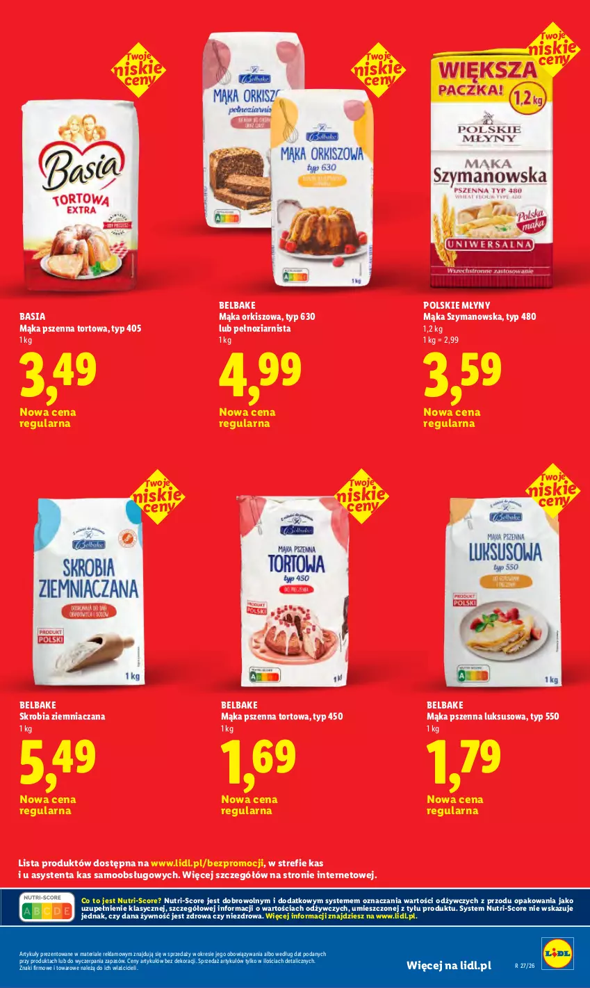 Gazetka promocyjna Lidl - Rewolucja cenowa! - ważna 08.07 do 31.07.2026 - strona 15 - produkty: Basia, Mąka, Mąka pszenna, Polskie Młyny, Skrobia ziemniaczana