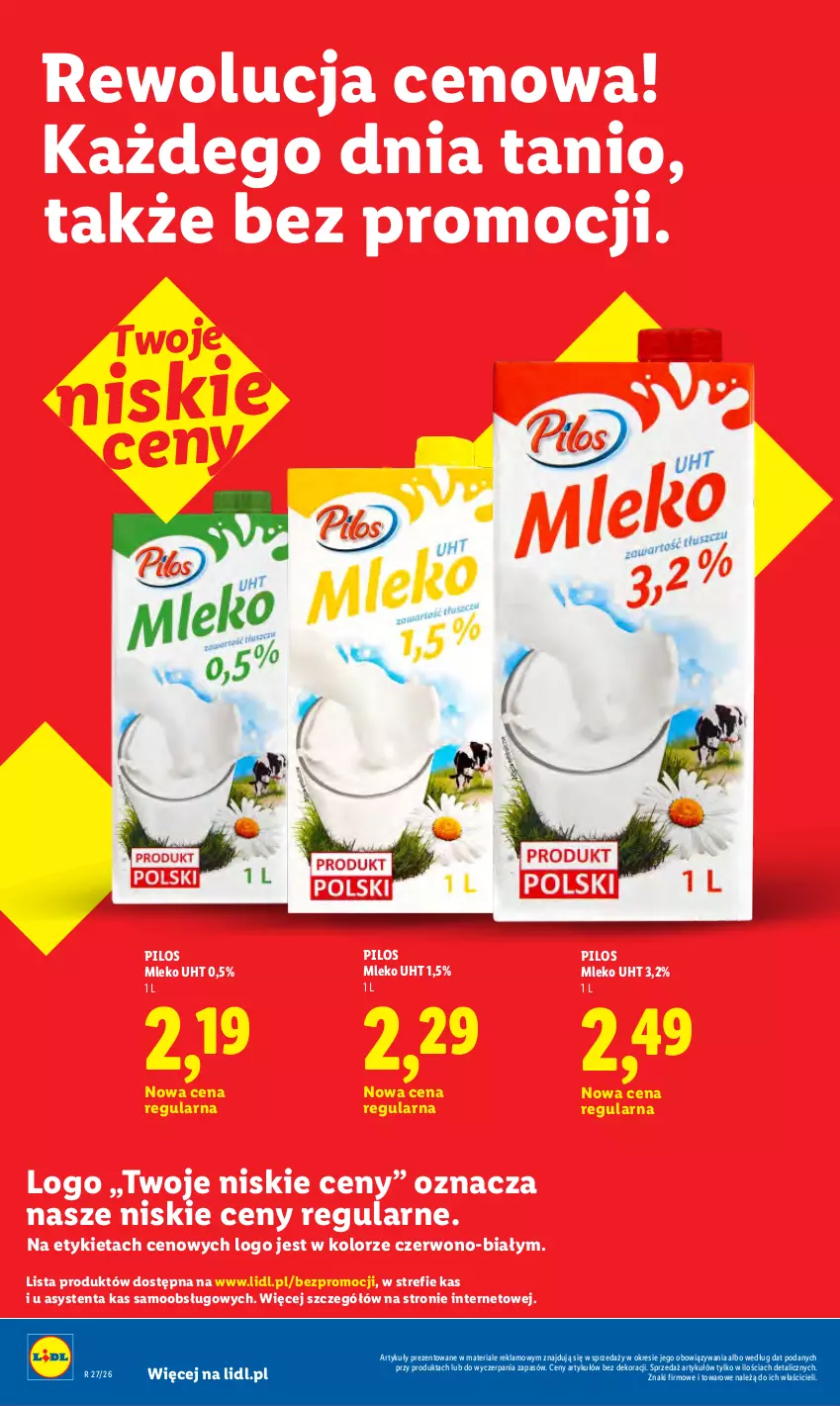 Gazetka promocyjna Lidl - Rewolucja cenowa! - ważna 08.07 do 31.07.2026 - strona 22 - produkty: Mleko, Pilos