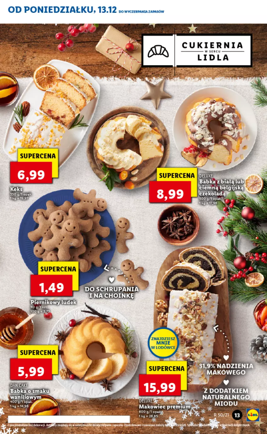 Gazetka promocyjna Lidl - GAZETKA - ważna 13.12 do 15.12.2021 - strona 13 - produkty: Babka, Cukier, Dan Cake, Fa, Ser