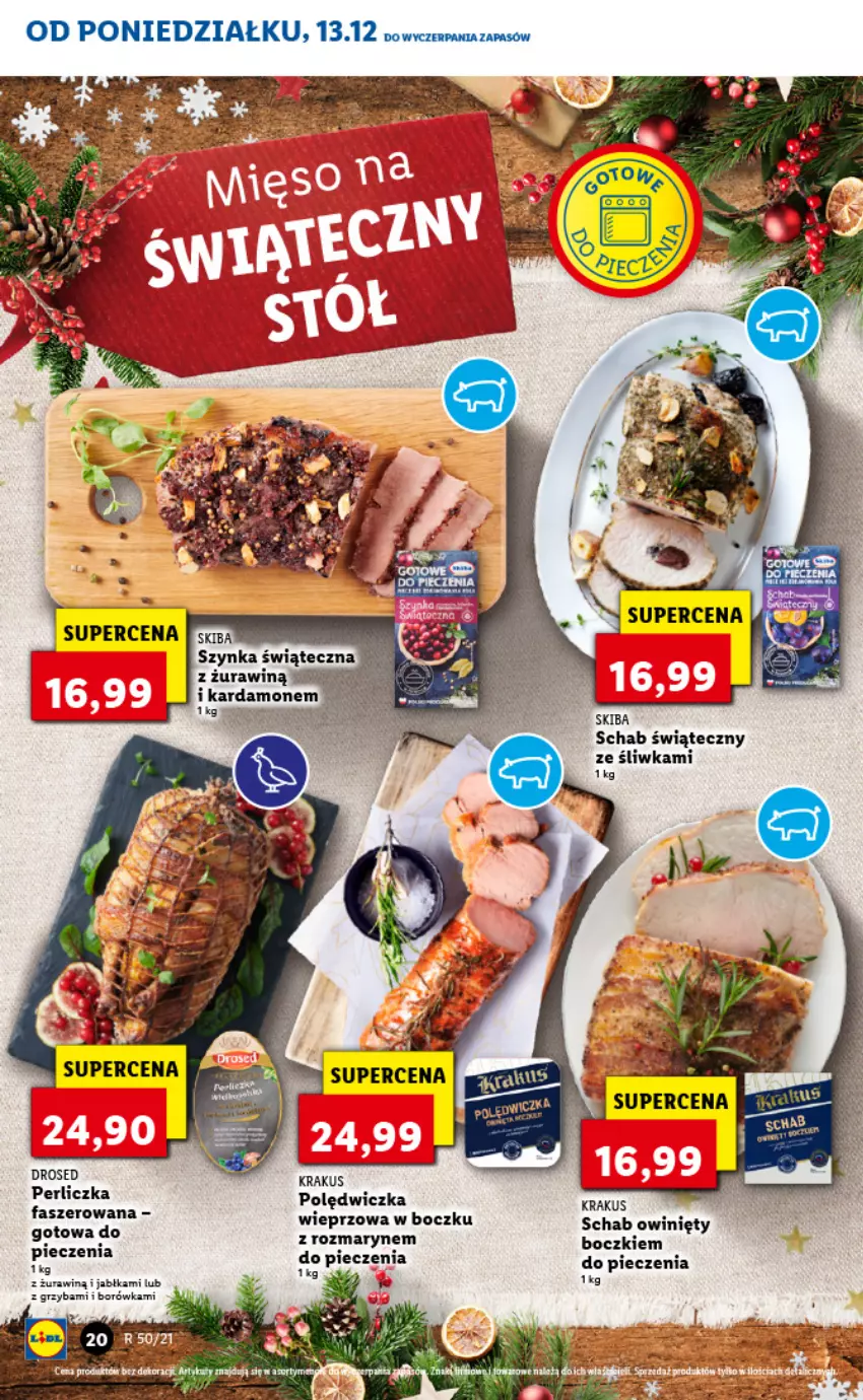 Gazetka promocyjna Lidl - GAZETKA - ważna 13.12 do 15.12.2021 - strona 20 - produkty: Krakus, Perliczka, Piec, Skyn, Szynka