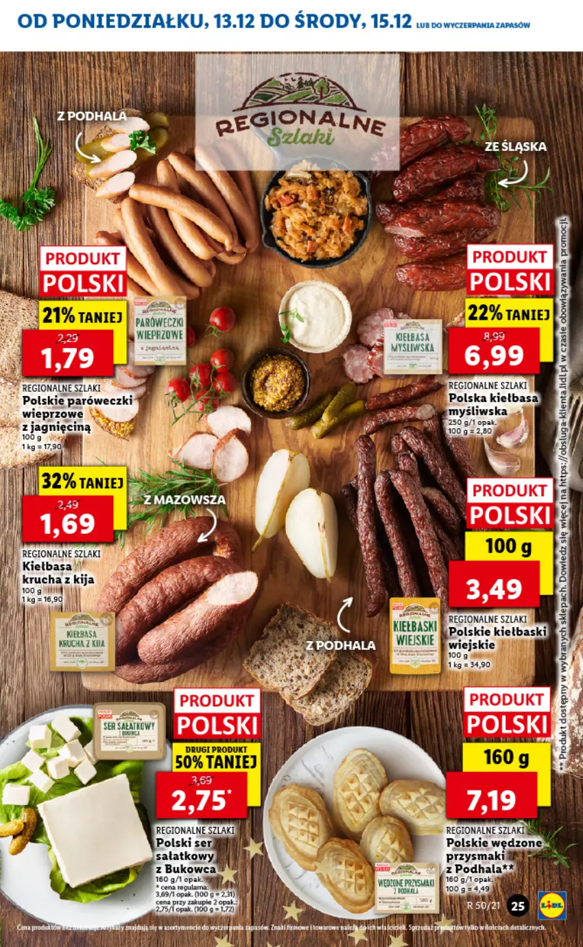 Gazetka promocyjna Lidl - GAZETKA - ważna 13.12 do 15.12.2021 - strona 25 - produkty: Kiełbasa, Lack, Por, Przysmaki