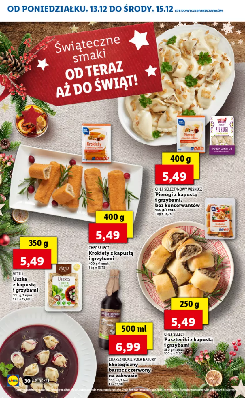 Gazetka promocyjna Lidl - GAZETKA - ważna 13.12 do 15.12.2021 - strona 30 - produkty: Kapustą, Krokiety, Pierogi, Ser