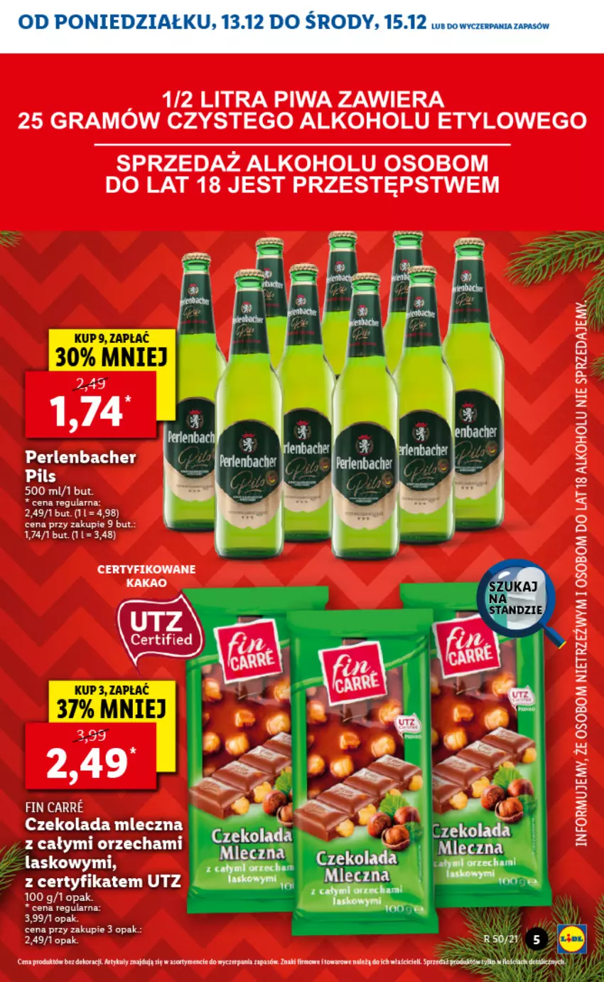 Gazetka promocyjna Lidl - GAZETKA - ważna 13.12 do 15.12.2021 - strona 5 - produkty: Czekolada, Czekolada mleczna, Fa, Gra, Kakao, NBA, Piwa