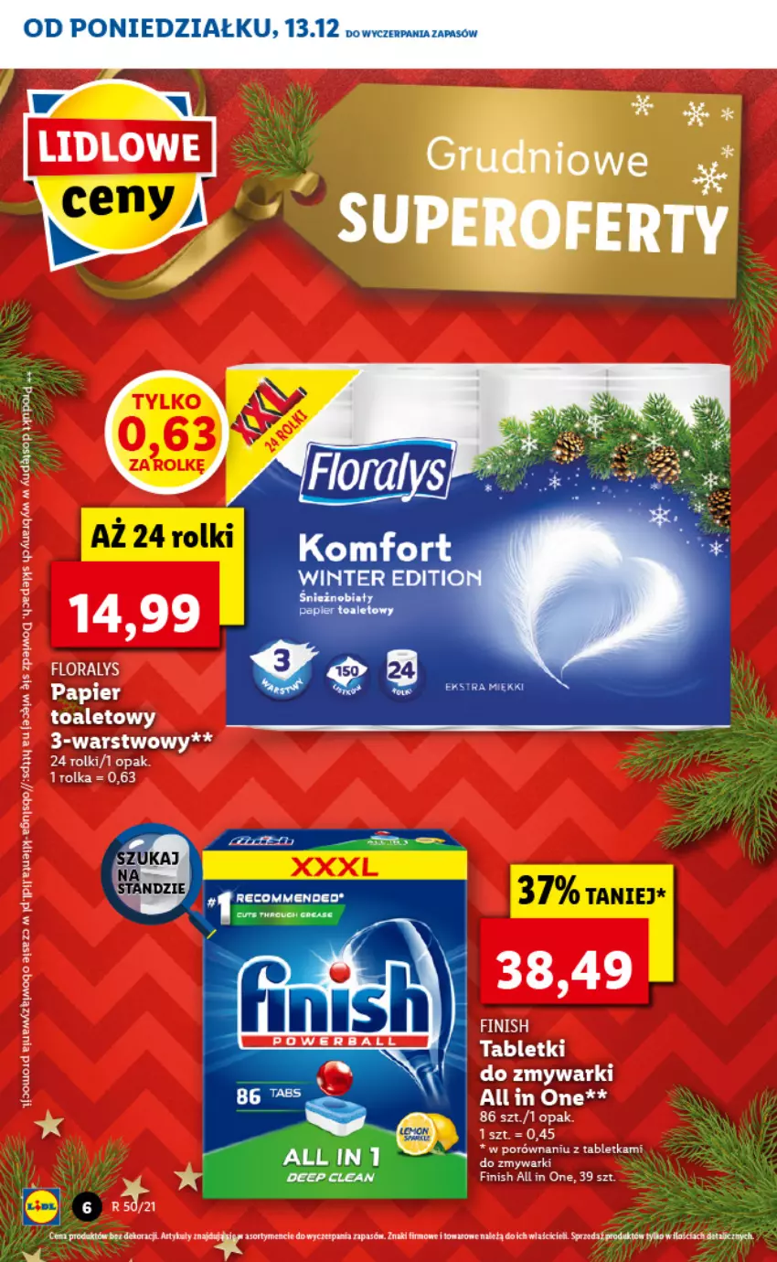 Gazetka promocyjna Lidl - GAZETKA - ważna 13.12 do 15.12.2021 - strona 6 - produkty: Finish, Papier