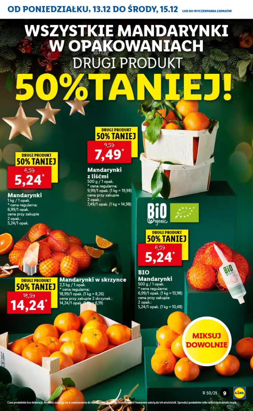 Gazetka promocyjna Lidl - GAZETKA - ważna 13.12 do 15.12.2021 - strona 9 - produkty: Lanki, Mandarynki