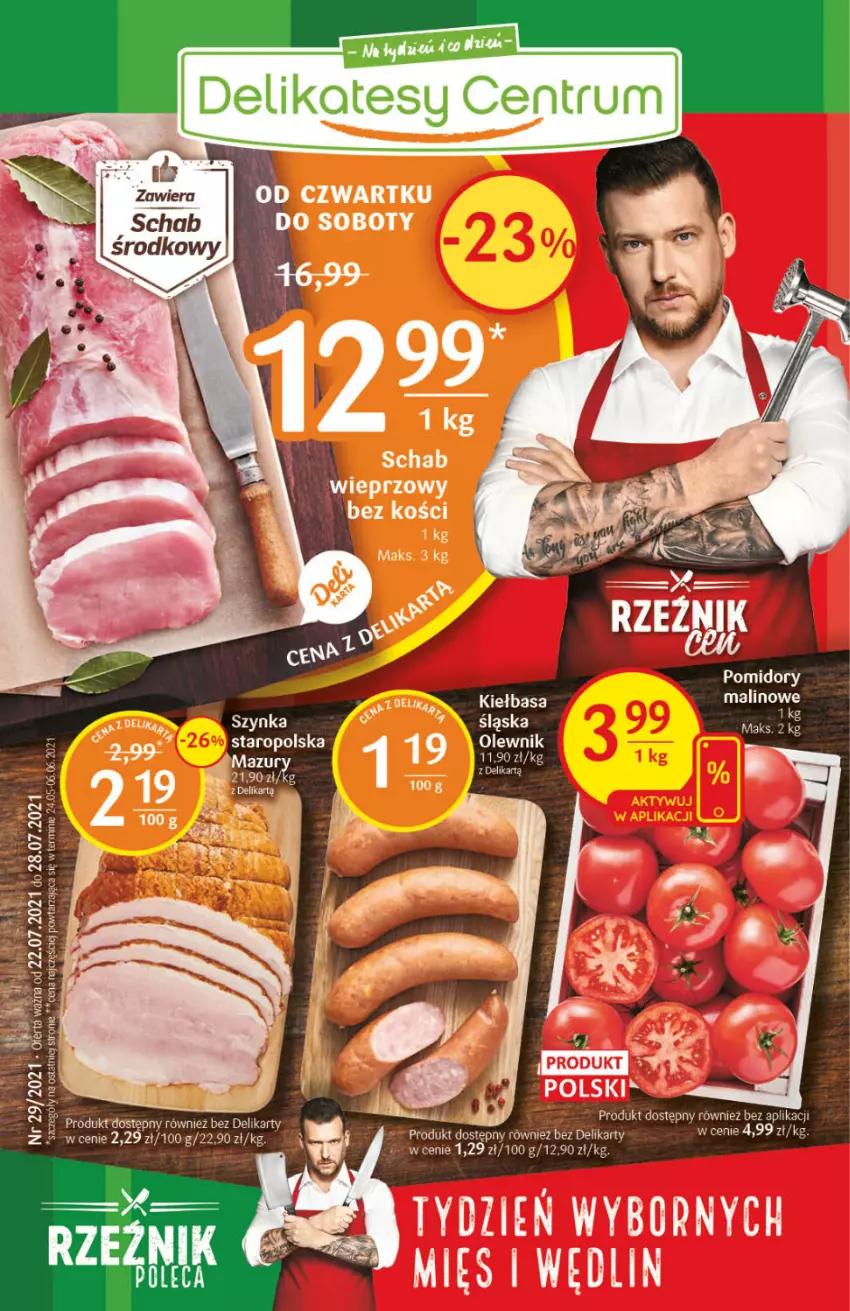 Gazetka promocyjna Delikatesy Centrum - Gazetka Delikatesy Centrum - ważna 22.07 do 28.07.2021 - strona 1 - produkty: Kiełbasa, Olewnik, Rum, Szynka