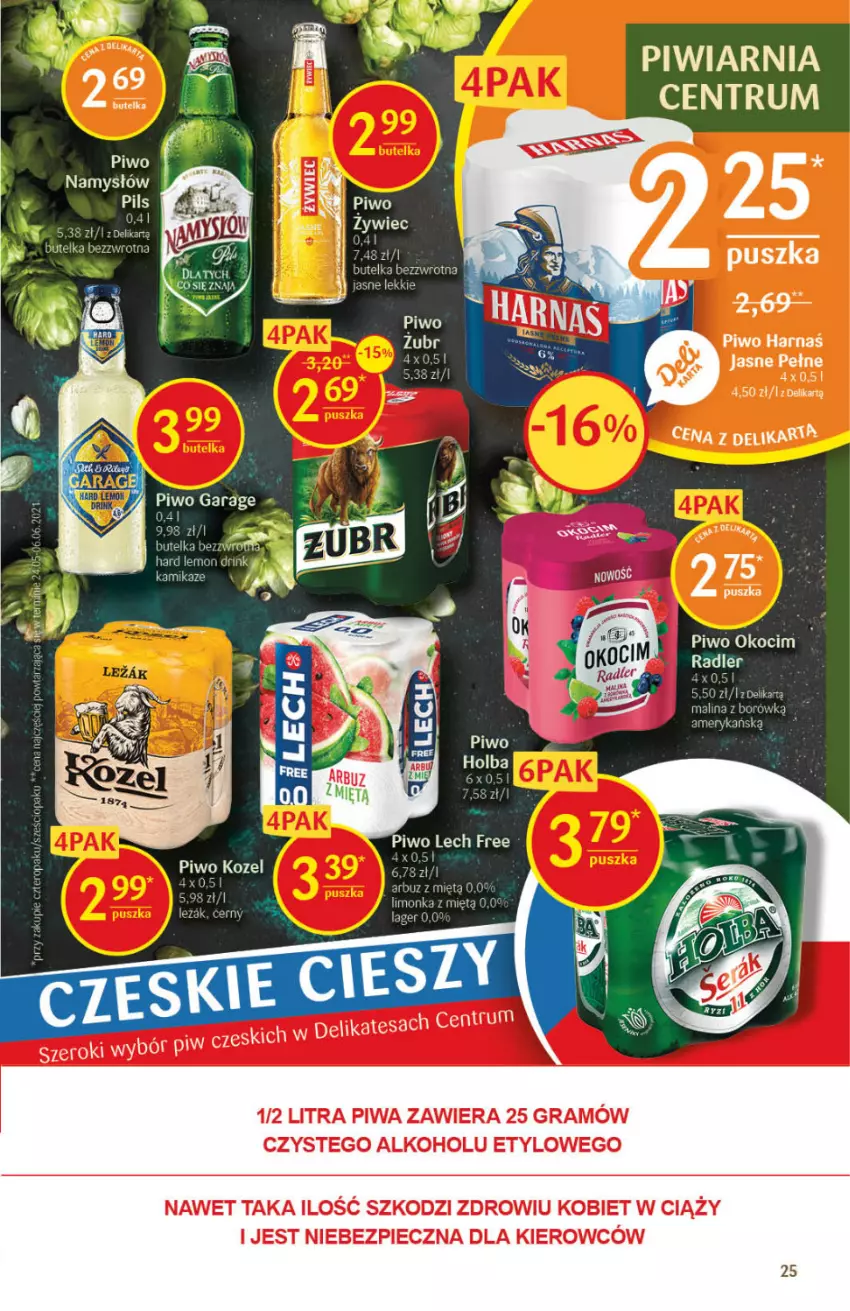 Gazetka promocyjna Delikatesy Centrum - Gazetka Delikatesy Centrum - ważna 22.07 do 28.07.2021 - strona 25 - produkty: Gra, Harnaś, Koc, Kozel, Namysłów, Okocim, Piec, Piwa, Piwo, Radler, Rum