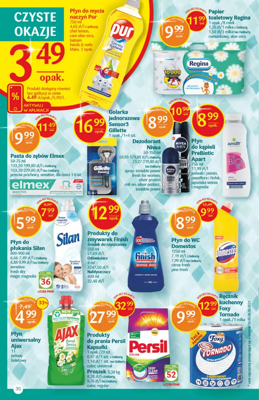 Gazetka promocyjna Delikatesy Centrum - Gazetka Delikatesy Centrum - ważna 22.07 do 28.07.2021 - strona 30 - produkty: Ajax, Aloe vera, Dzieci, Elmex, Flora, Foxy, Gillette, Golarka, Pasta do zębów, Płyn do wc, Rum, Silan