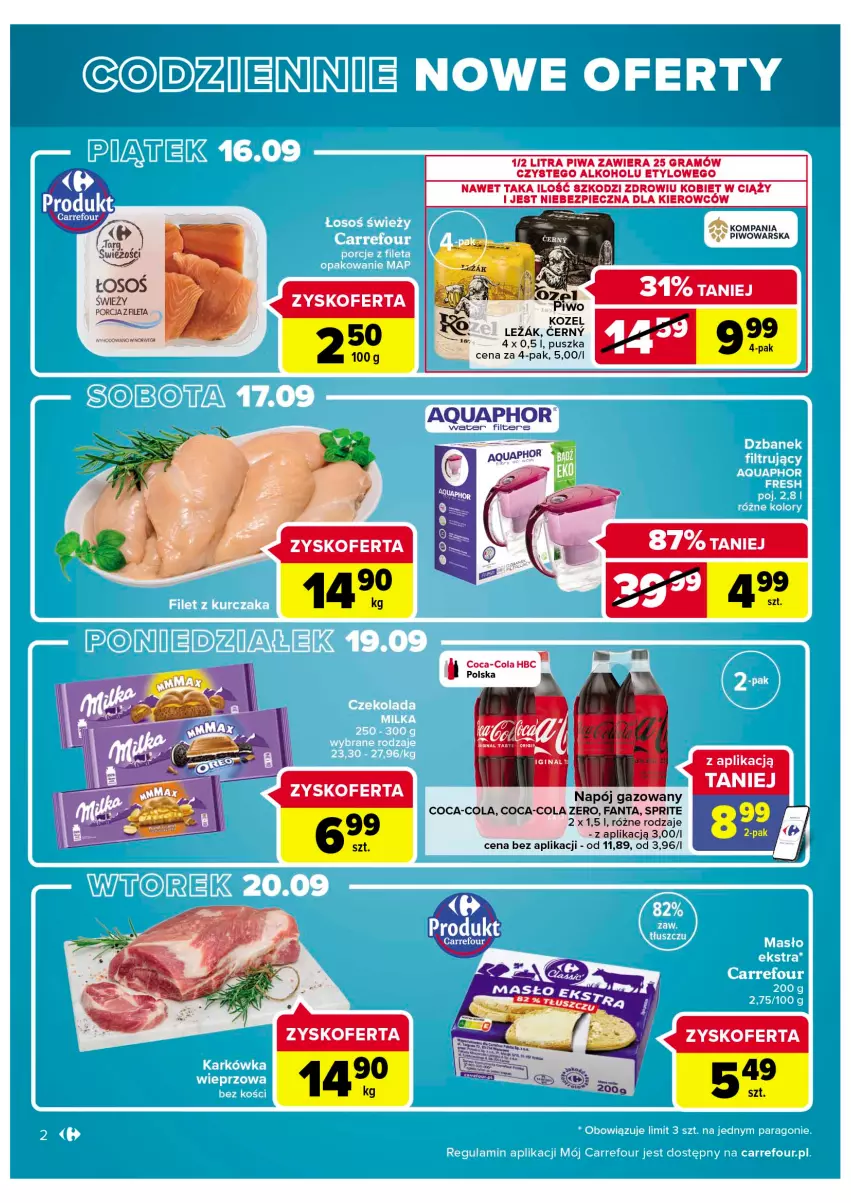 Gazetka promocyjna Carrefour - Gazetka Wielkie Otwarcie Market Lubin - ważna 15.09 do 24.09.2022 - strona 2 - produkty: Aquaphor, Coca-Cola, Fa, Fanta, Gin, Gra, Napój, Napój gazowany, Piec, Piwa, Piwo, Por, Sprite