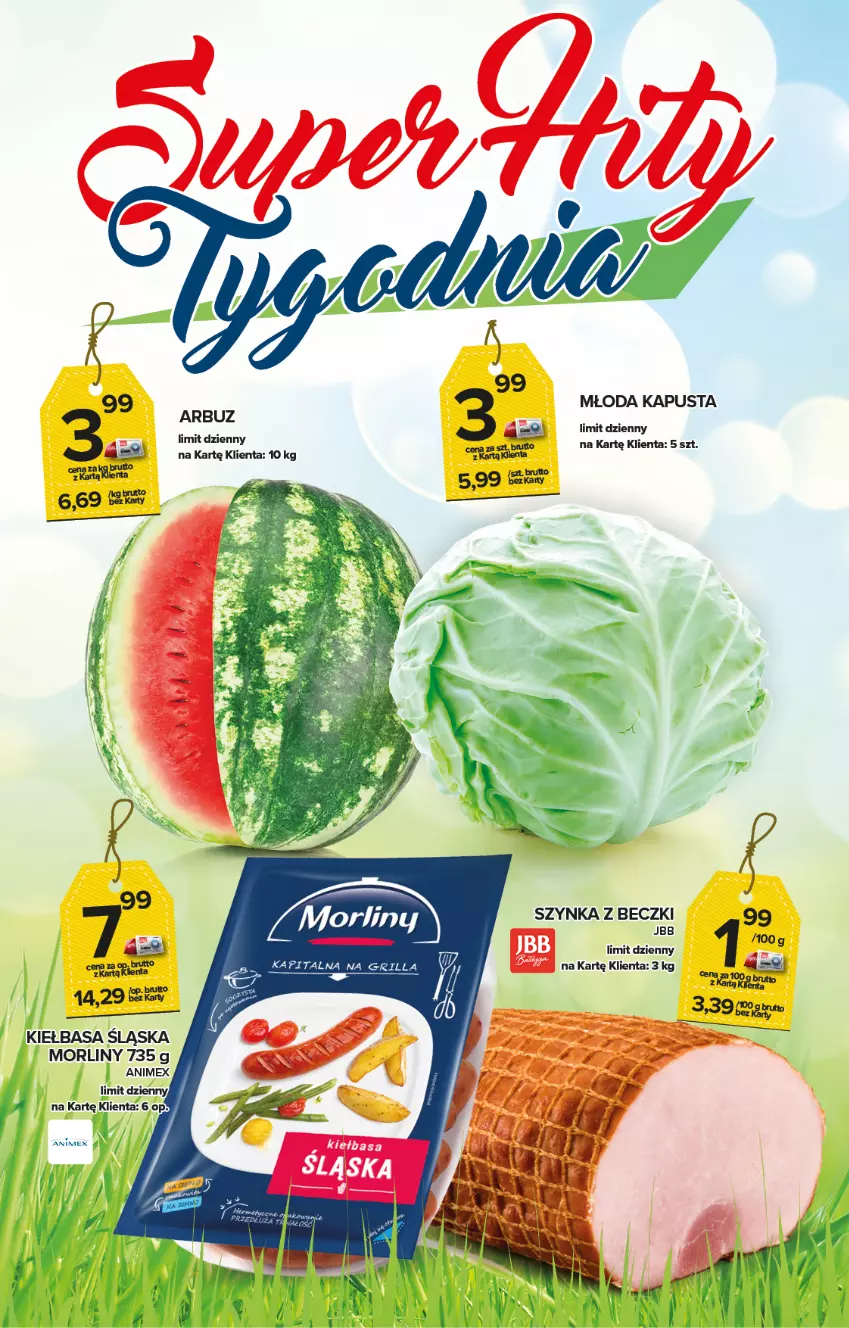 Gazetka promocyjna Topaz - Gazetka - ważna 06.05 do 12.05.2021 - strona 2 - produkty: Arbuz, Kiełbasa, Kiełbasa śląska, Morliny