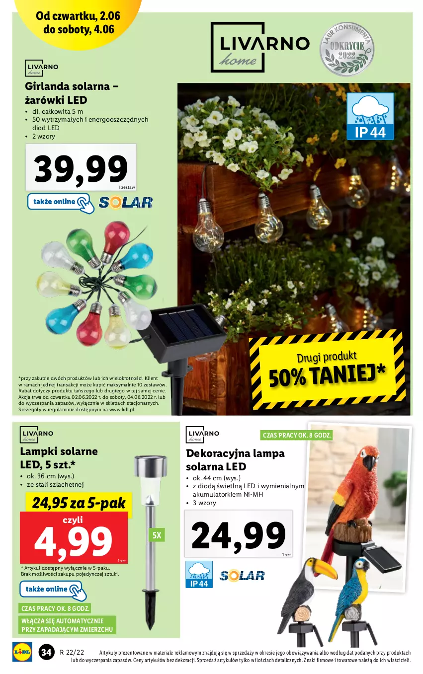 Gazetka promocyjna Lidl - GAZETKA - ważna 30.05 do 04.06.2022 - strona 34 - produkty: Akumulator, Girlanda, Lampa, Rama, Tran