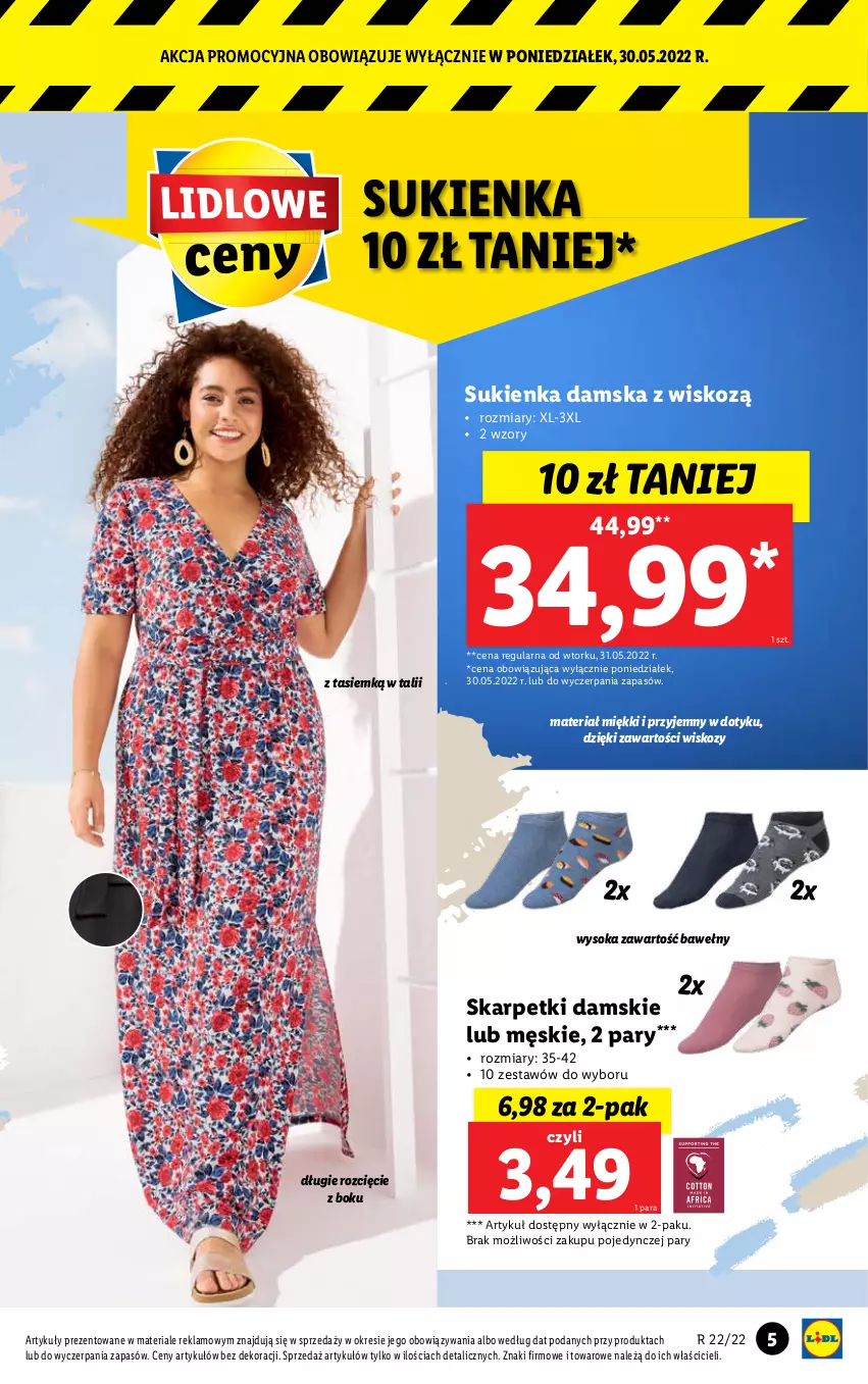 Gazetka promocyjna Lidl - GAZETKA - ważna 30.05 do 04.06.2022 - strona 5 - produkty: Karp, Skarpetki, Sok, Sukienka