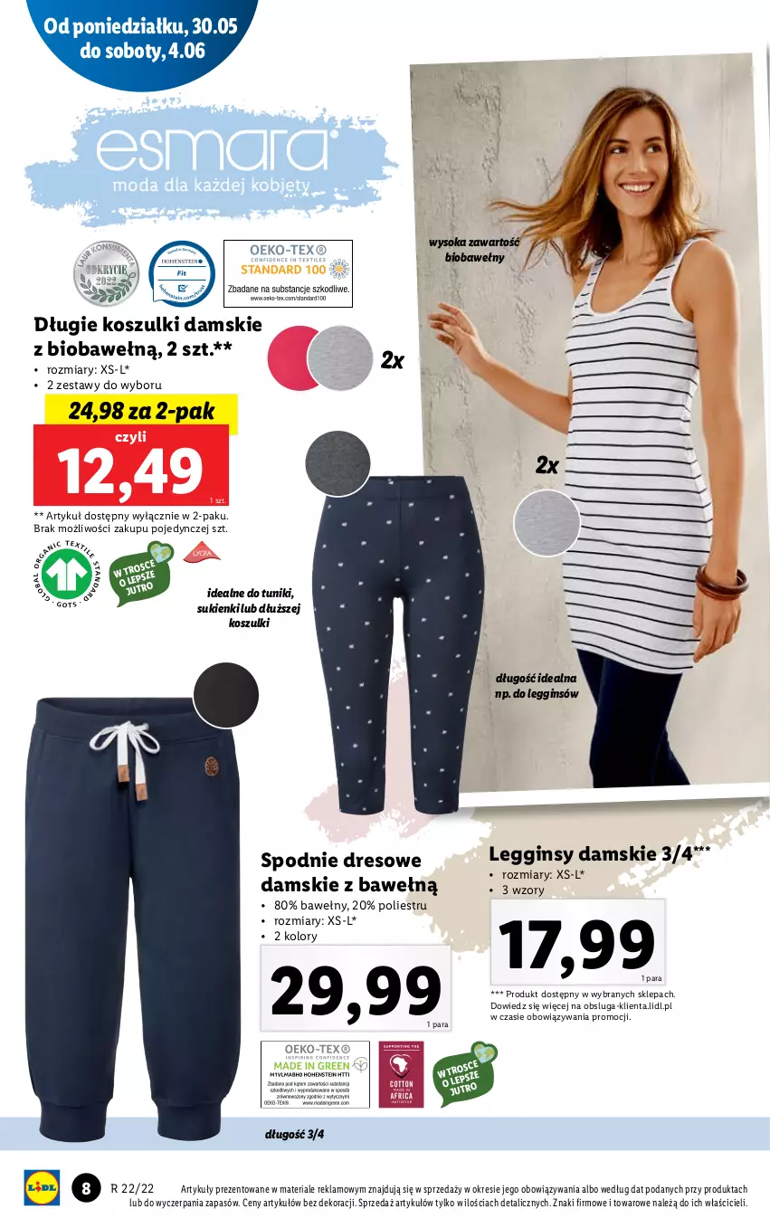 Gazetka promocyjna Lidl - GAZETKA - ważna 30.05 do 04.06.2022 - strona 8 - produkty: Dres, Gin, Kosz, Legginsy, Moda, Sok, Spodnie, Spodnie dresowe