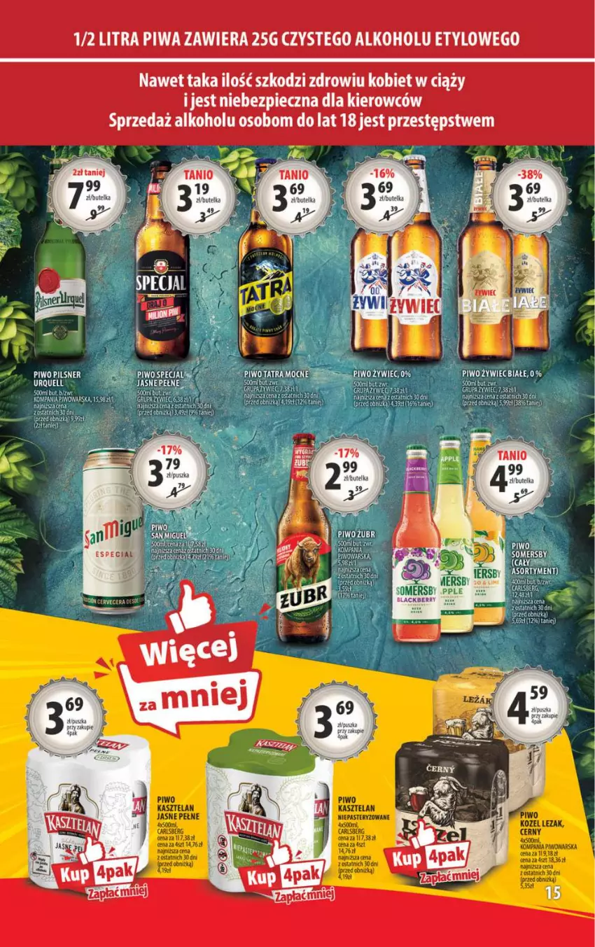 Gazetka promocyjna Arhelan - Gazetka - ważna 21.03 do 30.03.2025 - strona 15 - produkty: Carlsberg, Kasztelan, Piwo, Somersby