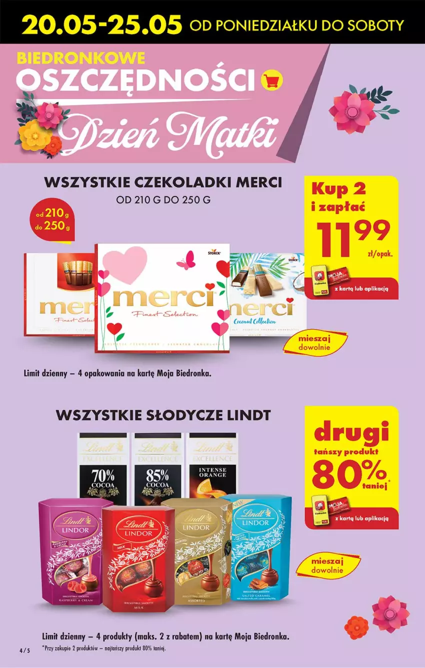 Gazetka promocyjna Biedronka - Od poniedzialku - ważna 20.05 do 25.05.2024 - strona 4 - produkty: Dron, Lindor, Lindt, Merci