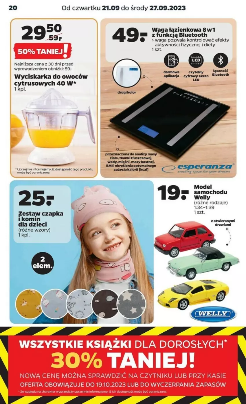 Gazetka promocyjna Netto - ważna 21.09 do 27.09.2023 - strona 6 - produkty: Czapka, Dzieci, LG, Waga, Waga łazienkowa, Wyciskarka