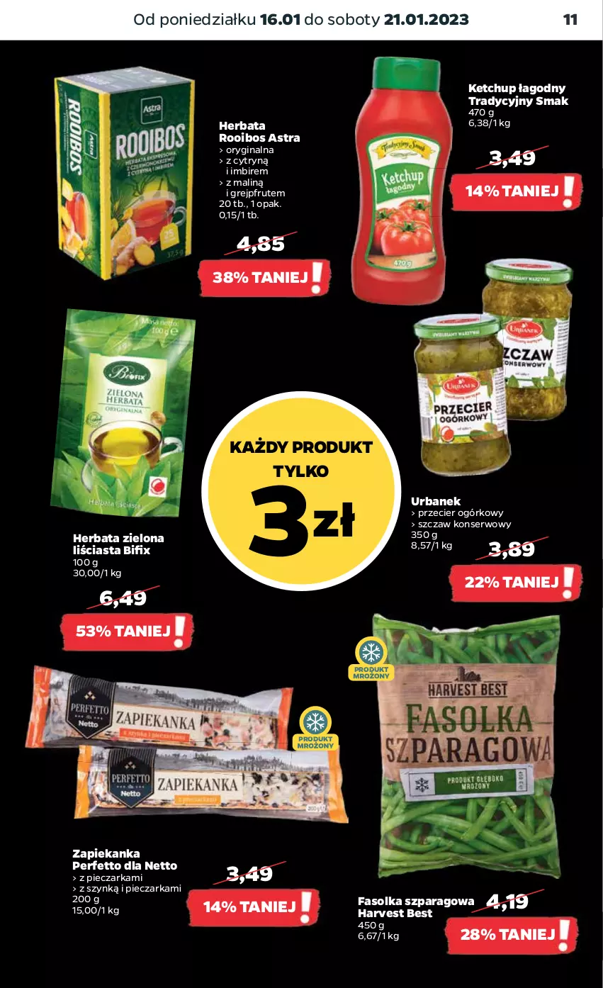 Gazetka promocyjna Netto - Artykuły spożywcze - ważna 16.01 do 21.01.2023 - strona 11 - produkty: Fa, Gin, Grejpfrut, Herbata, Imbir, Ketchup, Piec, Pieczarka, Ser, Zapiekanka