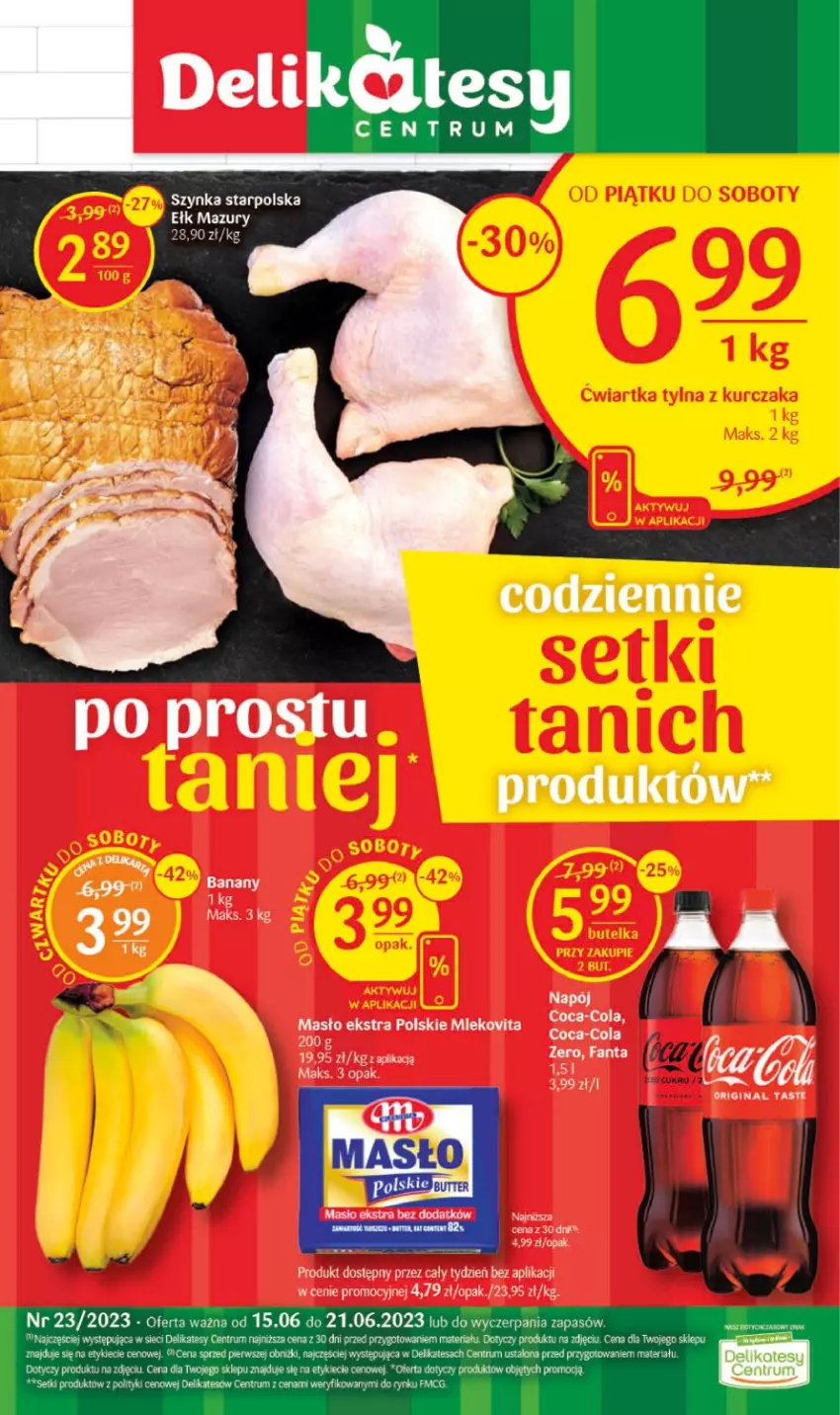 Gazetka promocyjna Delikatesy Centrum - Gazetka DC23-23 - ważna 15.06 do 21.06.2023 - strona 1 - produkty: Coca-Cola, Fa, Fanta, Rum