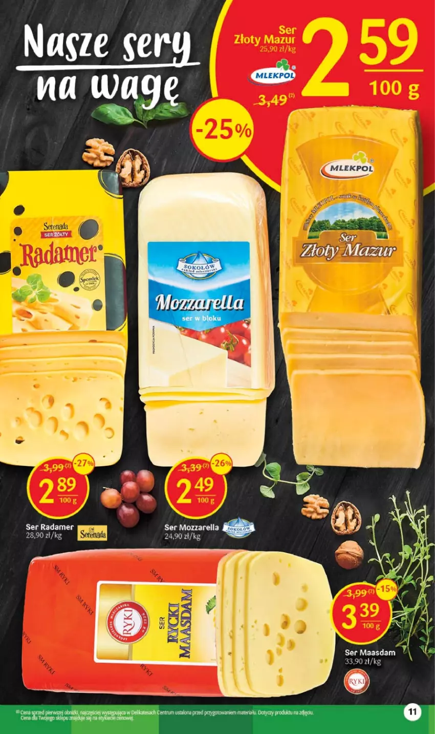 Gazetka promocyjna Delikatesy Centrum - Gazetka DC23-23 - ważna 15.06 do 21.06.2023 - strona 11 - produkty: Maasdam, Mozzarella, Ser