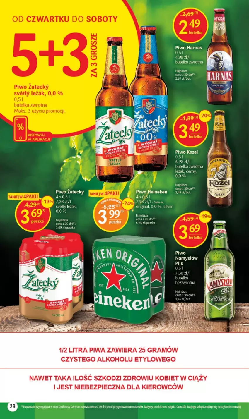 Gazetka promocyjna Delikatesy Centrum - Gazetka DC23-23 - ważna 15.06 do 21.06.2023 - strona 28 - produkty: Gin, Gra, Harnaś, Heineken, Piec, Piwa, Piwo, Rum