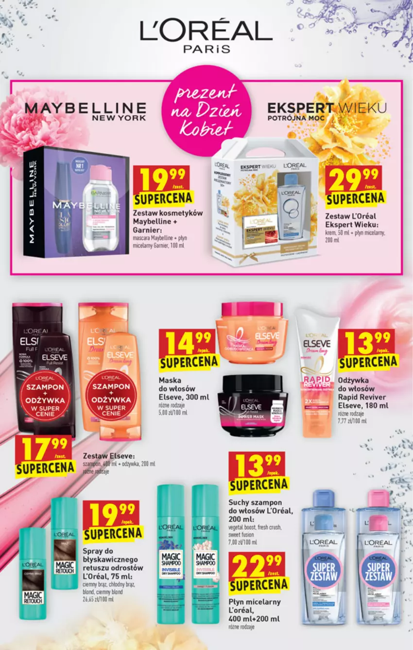 Gazetka promocyjna Biedronka - W tym tygodniu PN - ważna 25.02 do 03.03.2021 - strona 47 - produkty: Bell, Elseve, Garnier, Maska, Maybelline, Odżywka, Płyn micelarny, Suchy szampon, Szampon, Tusz